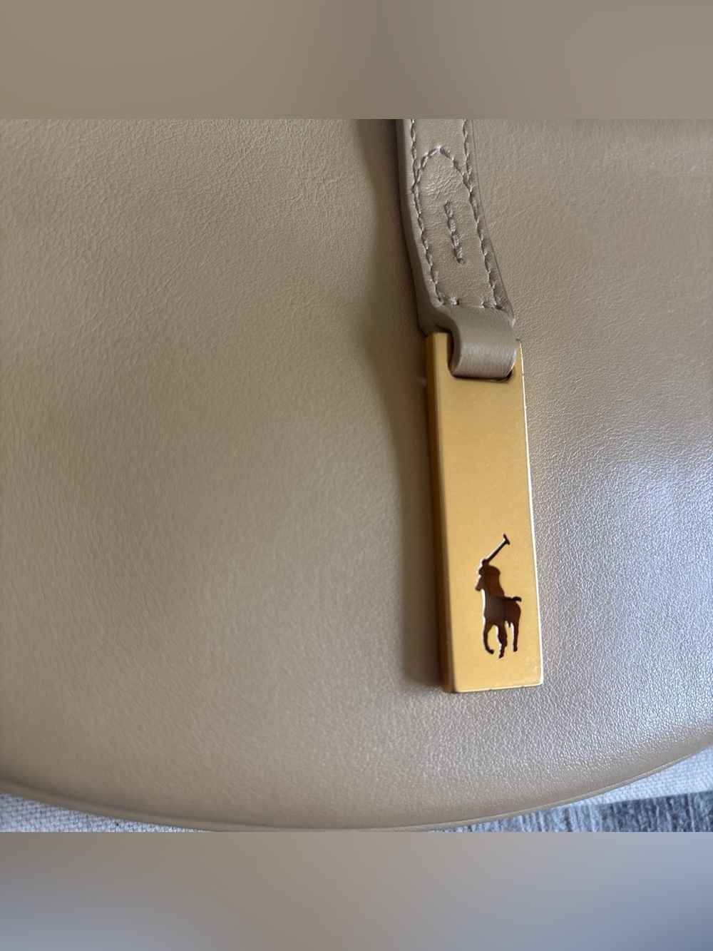 Ralph Lauren Polo ID calfskin leather Bag authentic Cashmere - Picture 3 of 5